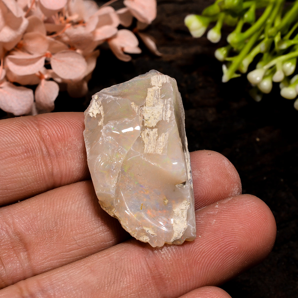 Unique Top Grade Quality 100% Natural Welo Fire Ethiopian Opal Fancy Rough Loose Gemstone For Making Jewelry 37X18X12 MM 39 Cts. KR13-49 Sunkarton