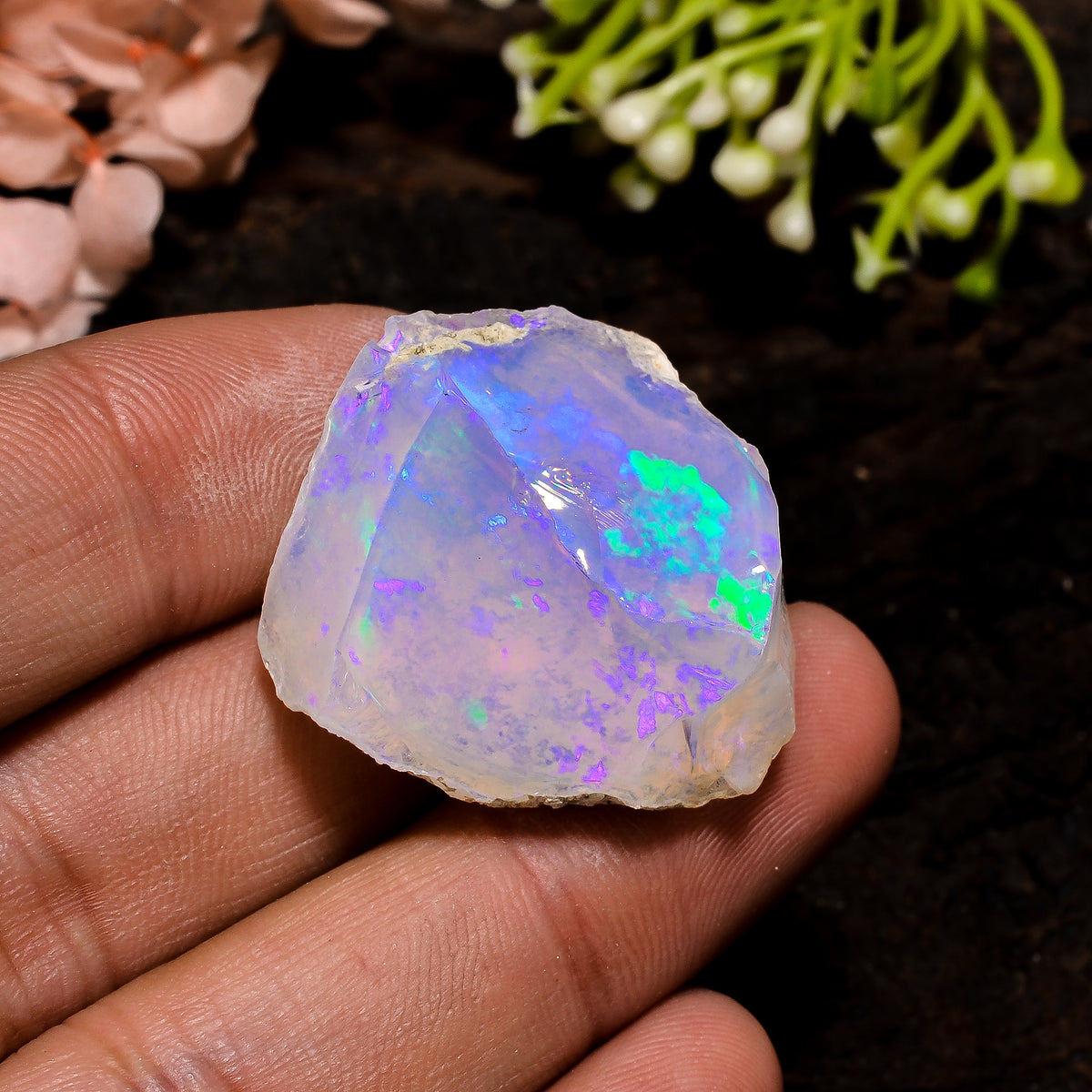 Excellent Top Grade Quality 100% Natural Welo Fire Ethiopian Opal Rough Loose Gemstone For Making Jewelry 28X26X17 MM 46.5 Cts. KR13-57 Sunkarton