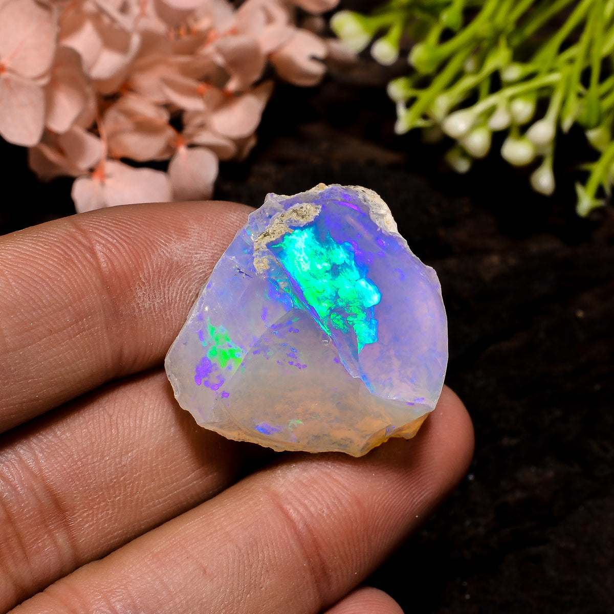 Excellent Top Grade Quality 100% Natural Welo Fire Ethiopian Opal Rough Loose Gemstone For Making Jewelry 28X26X17 MM 46.5 Cts. KR13-57 Sunkarton