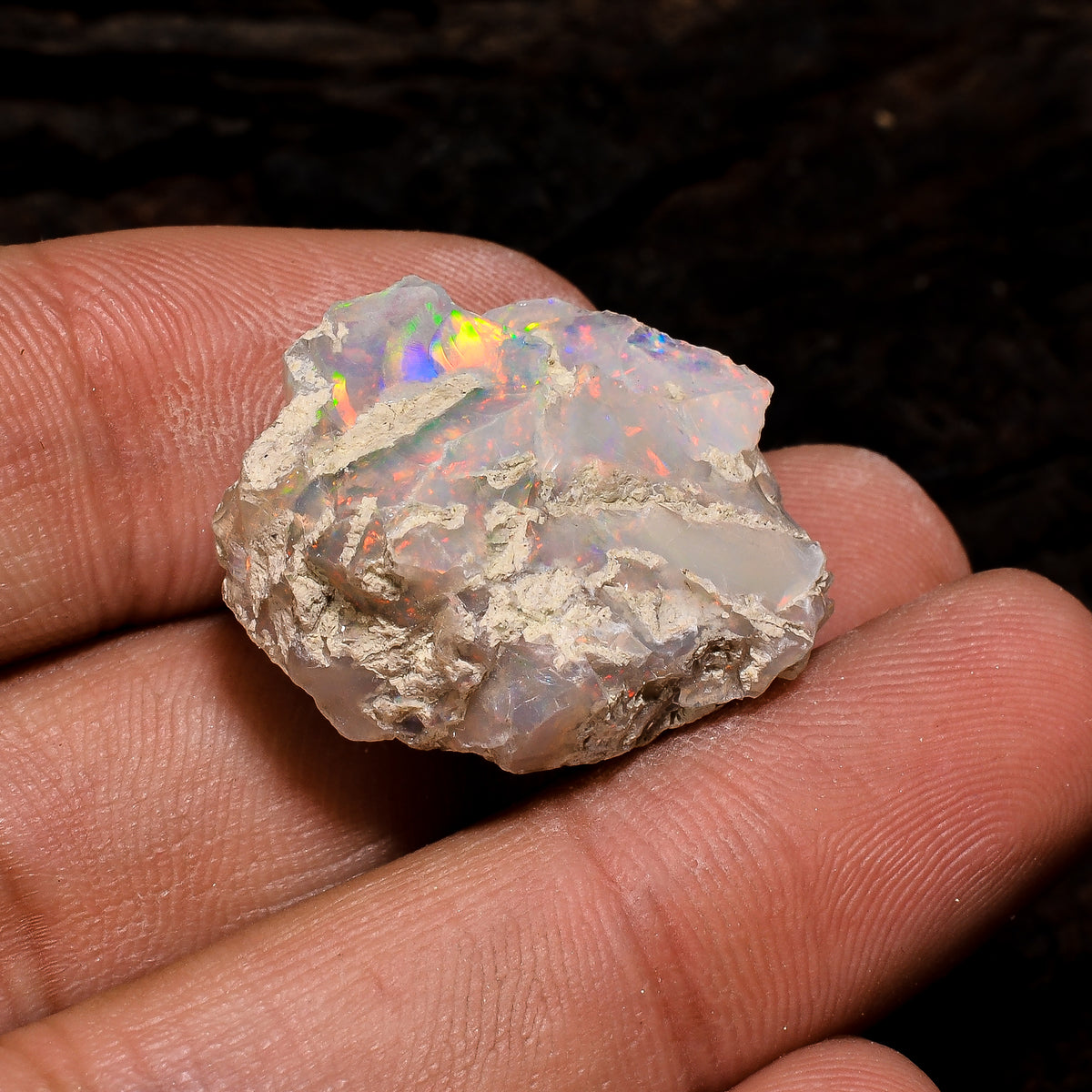 Exclusive Top Grade Quality 100% Natural Welo Fire Ethiopian Opal Rough Loose Gemstone For Making Jewelry 25X19X11 MM 22.5 Cts. KR13-58 Sunkarton