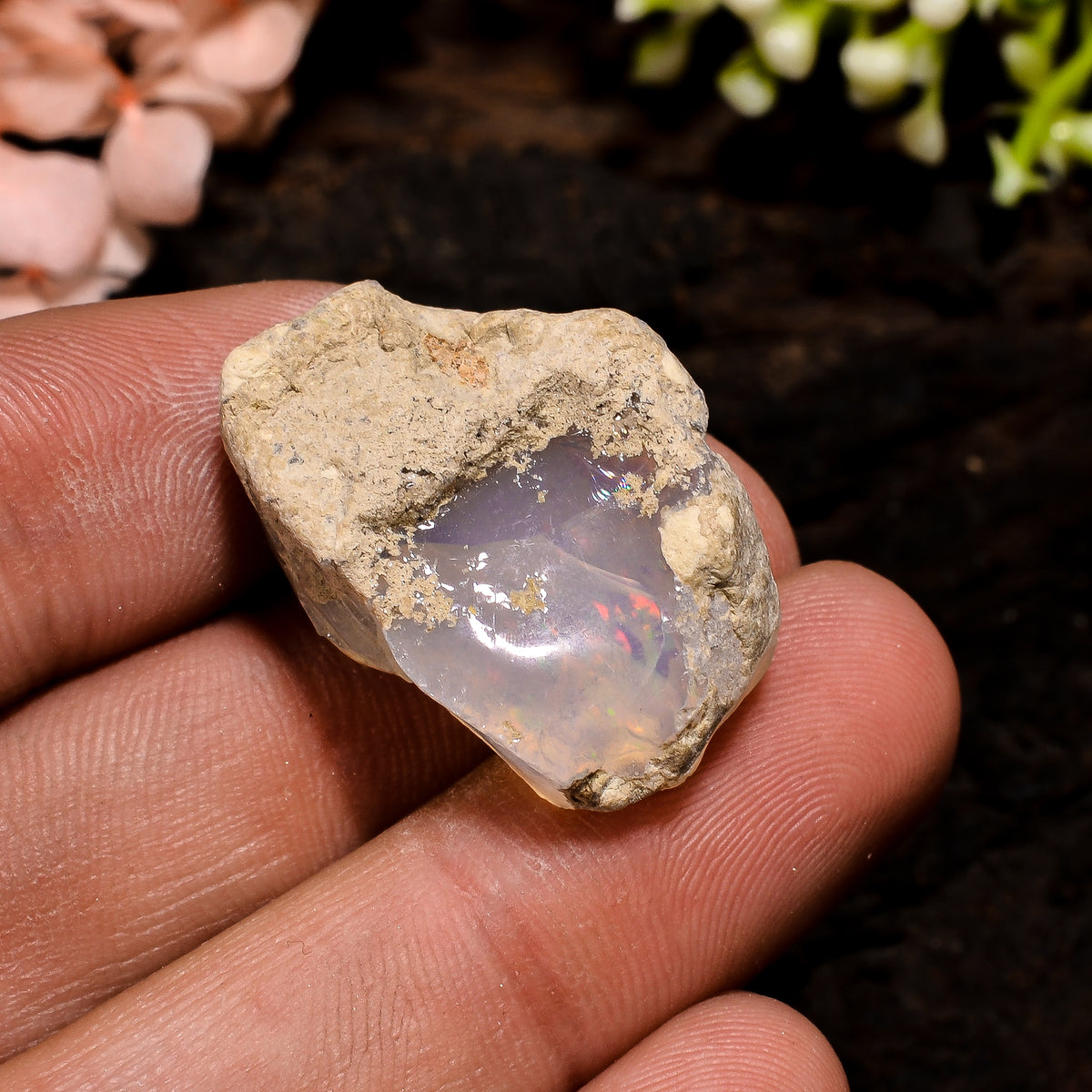 Elegant Top Grade Quality 100% Natural Welo Fire Ethiopian Opal Fancy Rough Loose Gemstone For Making Jewelry 25X18X12 MM 23.5 Cts. KR13-59 Sunkarton