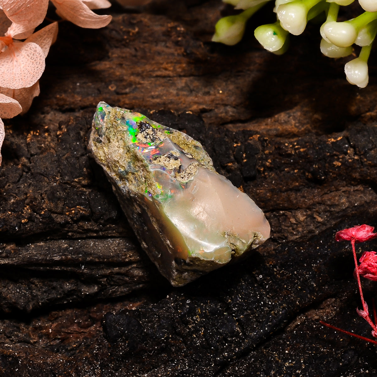 Fabulous Top Grade Quality 100% Natural Welo Fire Ethiopian Opal Fancy Rough Loose Gemstone For Making Jewelry 24X11X10 MM 12.5 Cts. KR13-60 Sunkarton