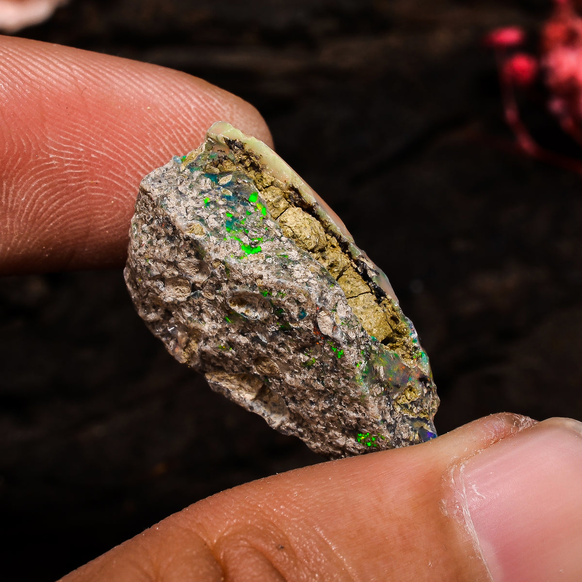 Fabulous Top Grade Quality 100% Natural Welo Fire Ethiopian Opal Fancy Rough Loose Gemstone For Making Jewelry 24X11X10 MM 12.5 Cts. KR13-60 Sunkarton