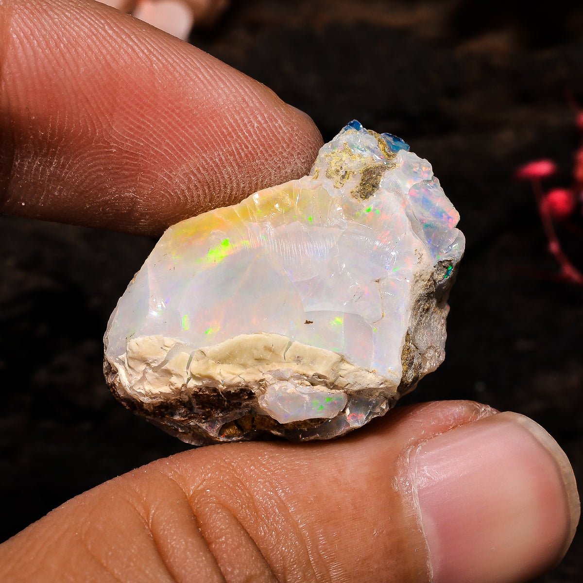 Fantastic Top Grade Quality 100% Natural Welo Fire Ethiopian Opal Fancy Rough Loose Gemstone For Making Jewelry 26X17X11 MM 26 Cts. KR13-61 Sunkarton