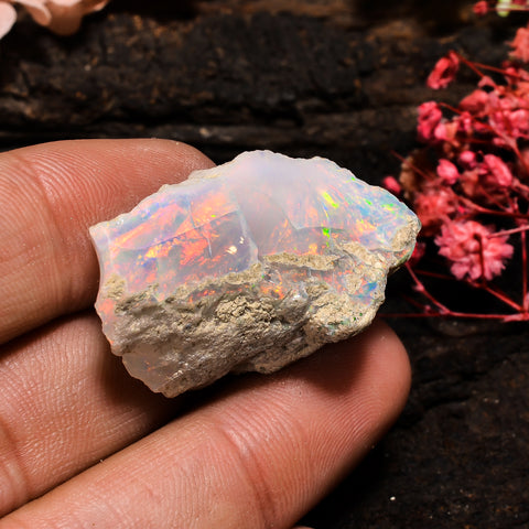 Marvellous Top Grade Quality 100% Natural Welo Fire Ethiopian Opal Fancy Rough Loose Gemstone For Making Jewelry 34X19X10 MM 41 Cts. KR13-65 Sunkarton
