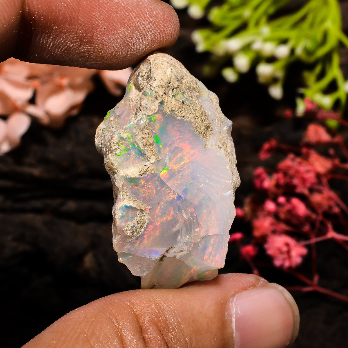 Marvellous Top Grade Quality 100% Natural Welo Fire Ethiopian Opal Fancy Rough Loose Gemstone For Making Jewelry 34X19X10 MM 41 Cts. KR13-65 Sunkarton