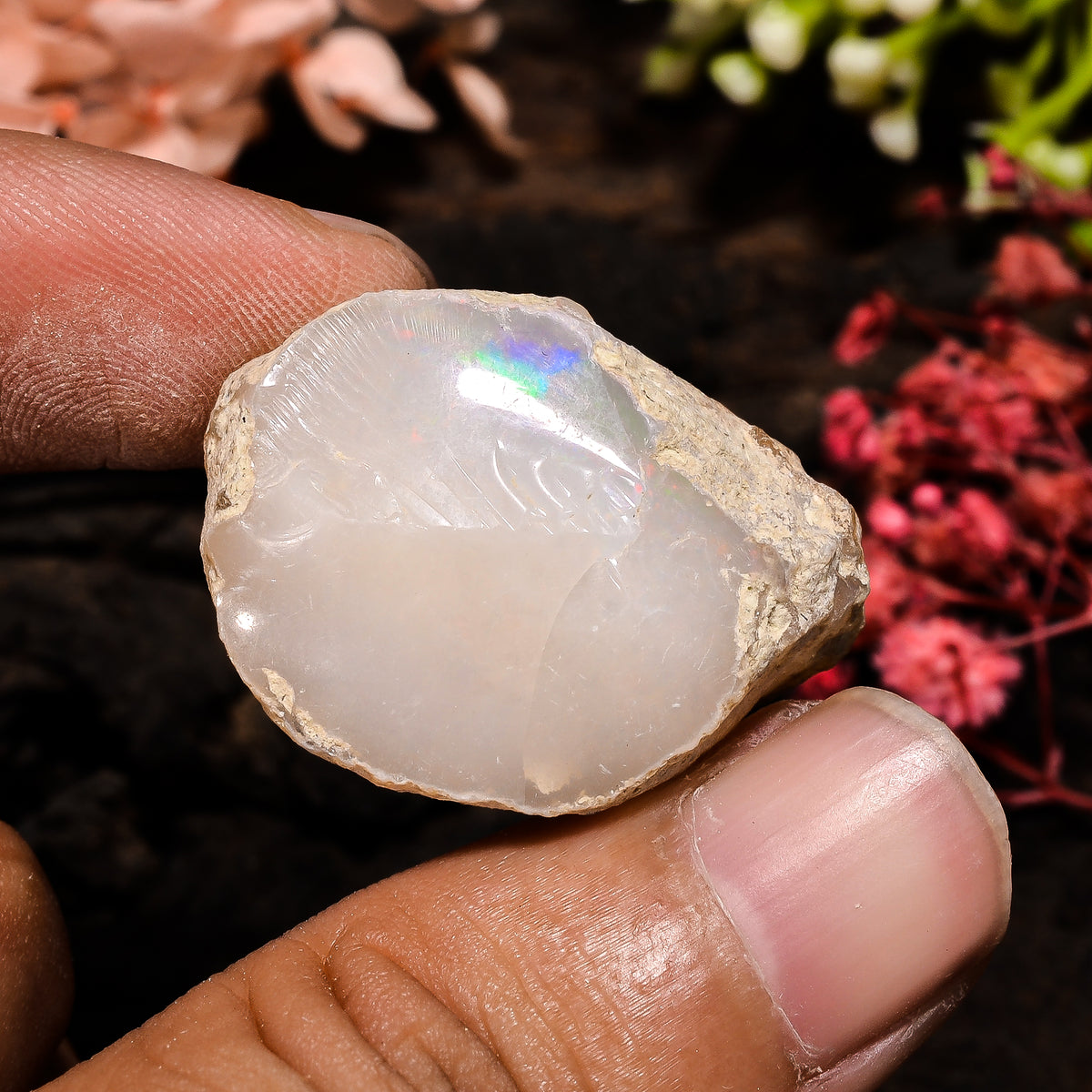 Mind Blowing Top Grade Quality 100% Natural Welo Fire Ethiopian Opal Rough Loose Gemstone For Making Jewelry 30X20X18 MM 51 Cts. KR13-66 Sunkarton