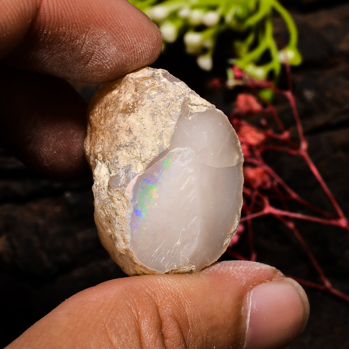 Mind Blowing Top Grade Quality 100% Natural Welo Fire Ethiopian Opal Rough Loose Gemstone For Making Jewelry 30X20X18 MM 51 Cts. KR13-66 Sunkarton