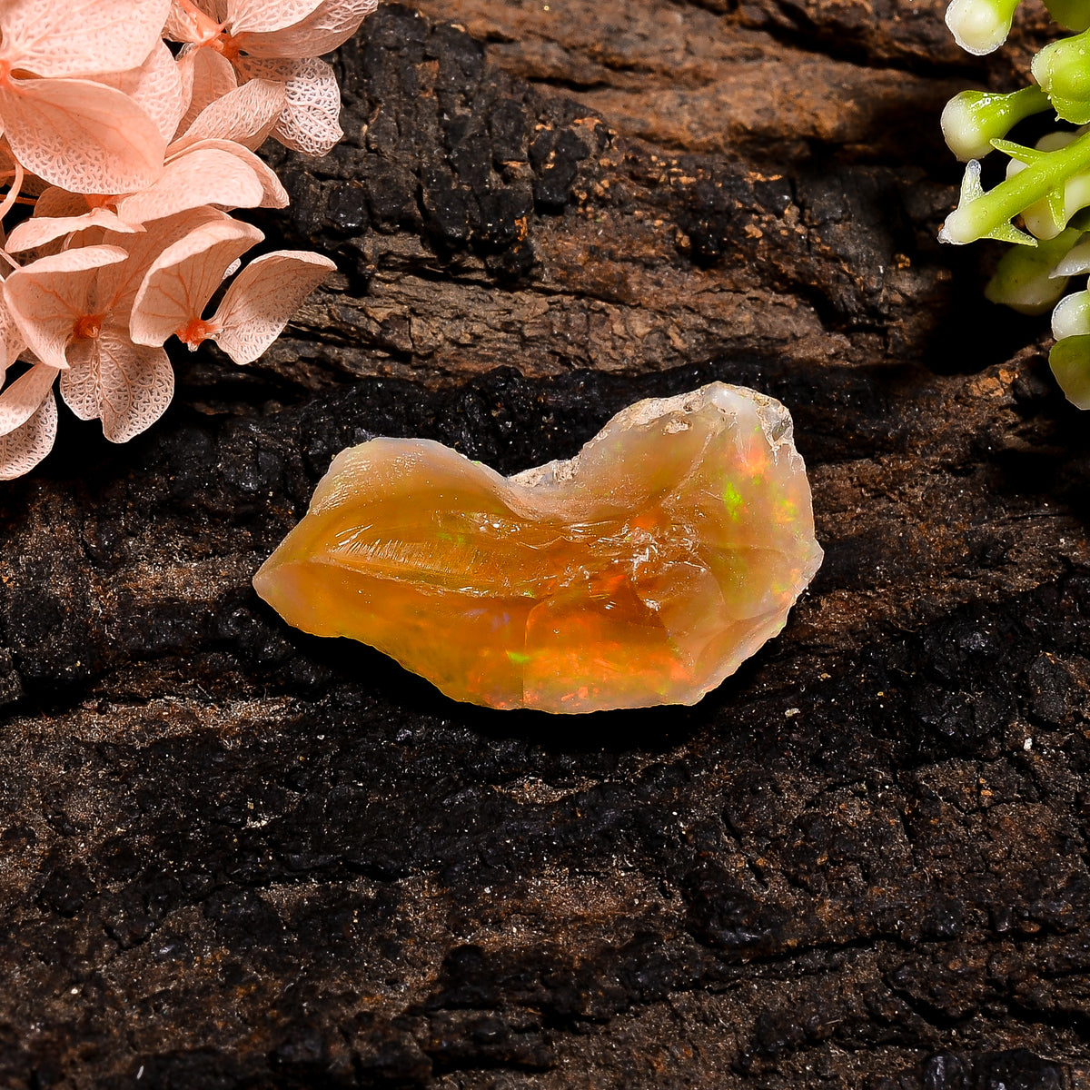 Dazzling Top Grade Quality 100% Natural Welo Fire Ethiopian Opal Fancy Rough Loose Gemstone For Making Jewelry 27X16X9 MM 16.5 Cts. KR13-6 Sunkarton