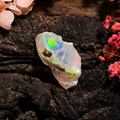 Stunning Top Grade Quality 100% Natural Welo Fire Ethiopian Opal Fancy Rough Loose Gemstone For Making Jewelry 22X11X10 MM 12 Cts. KR13-70 Sunkarton
