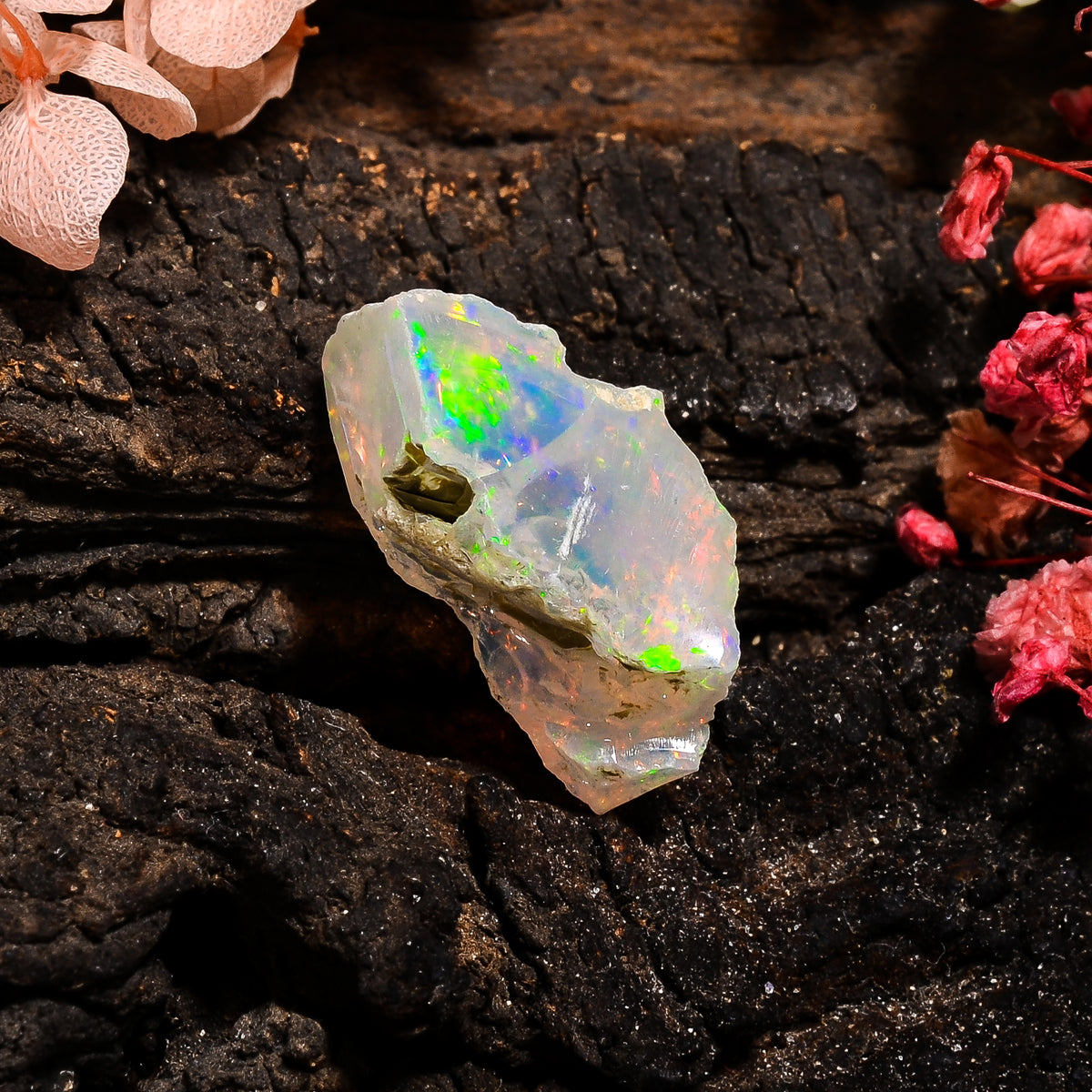 Stunning Top Grade Quality 100% Natural Welo Fire Ethiopian Opal Fancy Rough Loose Gemstone For Making Jewelry 22X11X10 MM 12 Cts. KR13-70 Sunkarton