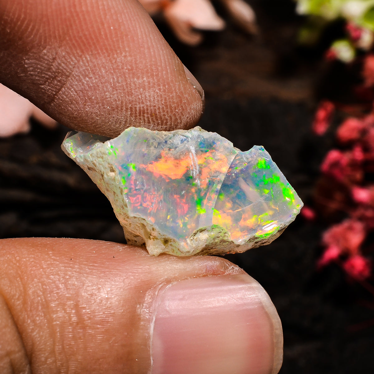 Stunning Top Grade Quality 100% Natural Welo Fire Ethiopian Opal Fancy Rough Loose Gemstone For Making Jewelry 22X11X10 MM 12 Cts. KR13-70 Sunkarton