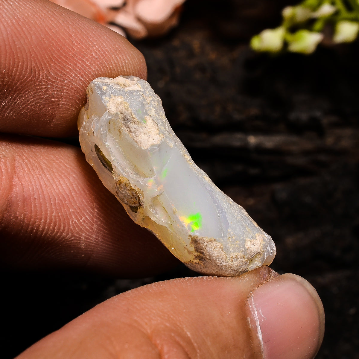 Supreme Top Grade Quality 100% Natural Welo Fire Ethiopian Opal Fancy Rough Loose Gemstone For Making Jewelry 26X15X10 MM 18 Cts. KR13-71 Sunkarton