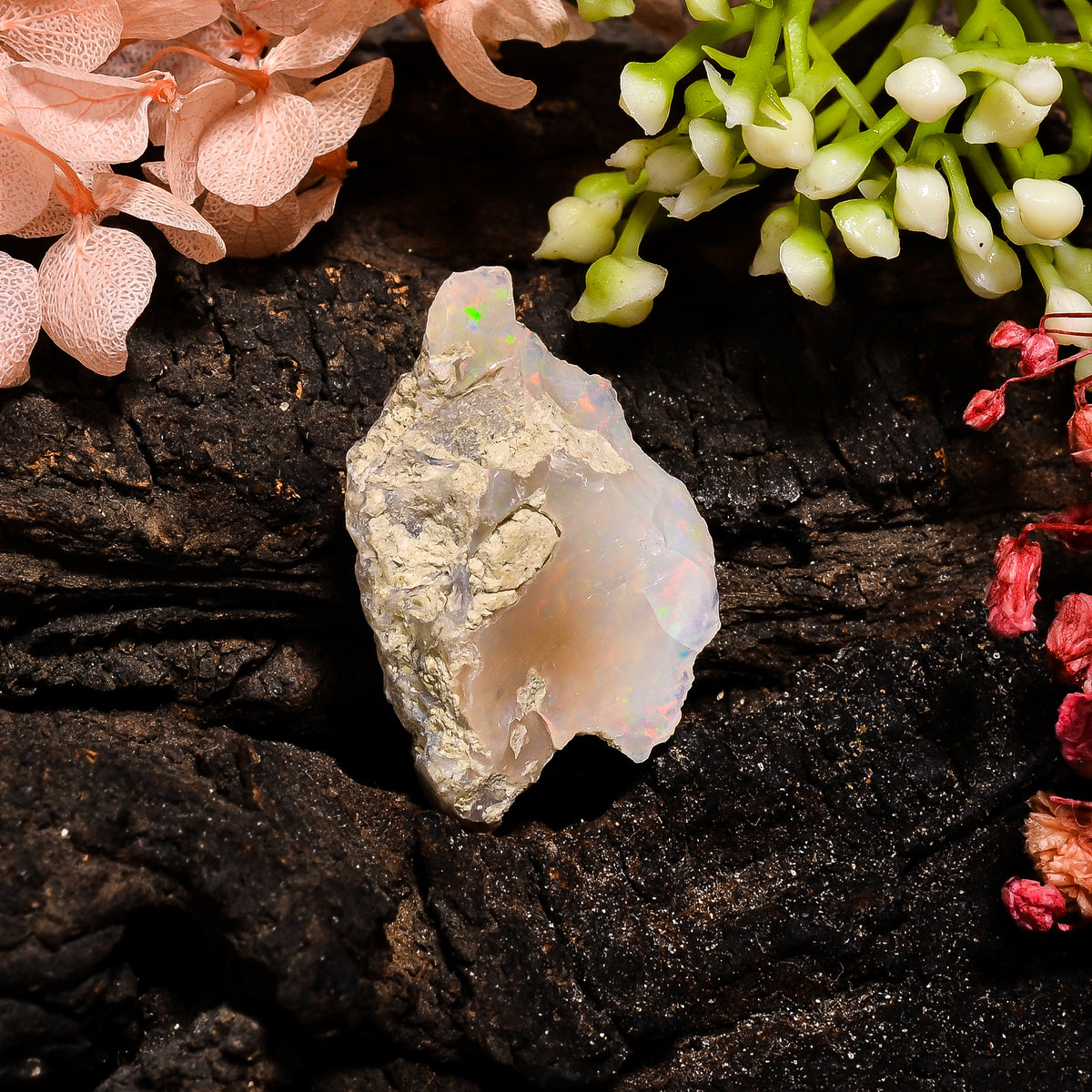 Tempting Top Grade Quality 100% Natural Welo Fire Ethiopian Opal Fancy Rough Loose Gemstone For Making Jewelry 26X17X8 MM 12 Cts. KR13-72 Sunkarton