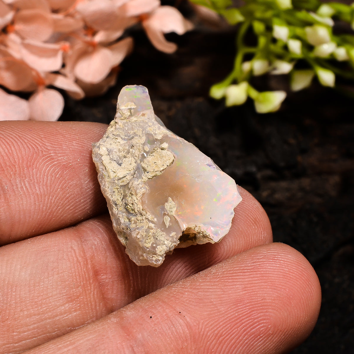 Tempting Top Grade Quality 100% Natural Welo Fire Ethiopian Opal Fancy Rough Loose Gemstone For Making Jewelry 26X17X8 MM 12 Cts. KR13-72 Sunkarton