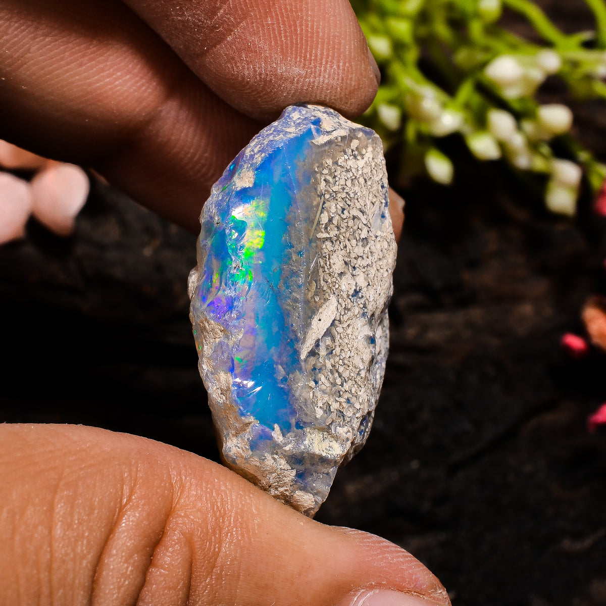 Beautiful Top Grade Quality 100% Natural Welo Fire Ethiopian Opal Rough Loose Gemstone For Making Jewelry 31X20X13 MM 40.5 Cts. KR13-79 Sunkarton