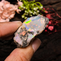 Dazzling Top Grade Quality 100% Natural Welo Fire Ethiopian Opal Fancy Rough Loose Gemstone For Making Jewelry 34X24X14 MM 67 Cts. KR13-81 Sunkarton