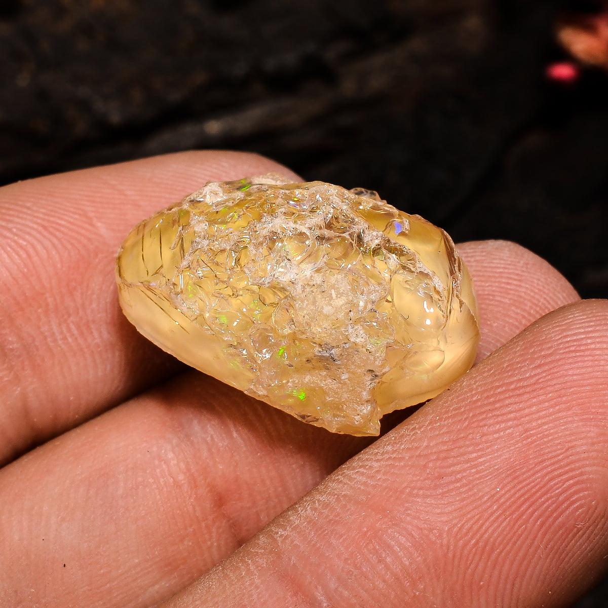 Incredible Top Grade Quality 100% Natural Welo Fire Ethiopian Opal Rough Loose Gemstone For Making Jewelry 21X14X11 MM 18.5 Cts. KR13-89 Sunkarton