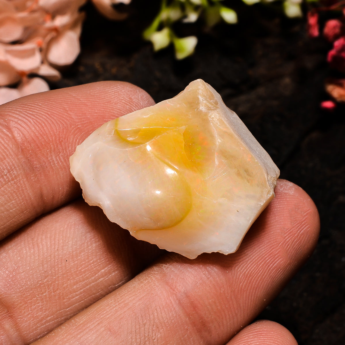 Marvellous Top Grade Quality 100% Natural Welo Fire Ethiopian Opal Fancy Rough Loose Gemstone For Making Jewelry 28X22X17 MM 41 Cts. KR13-90 Sunkarton