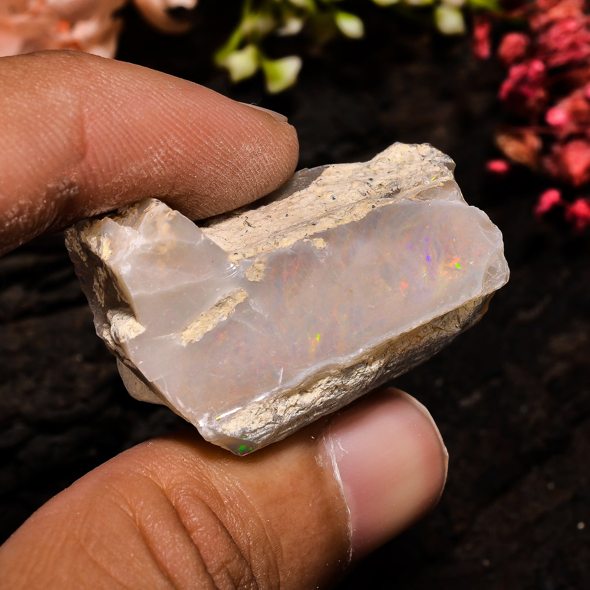 Mind Blowing Top Grade Quality 100% Natural Welo Fire Ethiopian Opal Rough Loose Gemstone For Making Jewelry 31X21X18 MM 52.5 Cts. KR13-91 Sunkarton