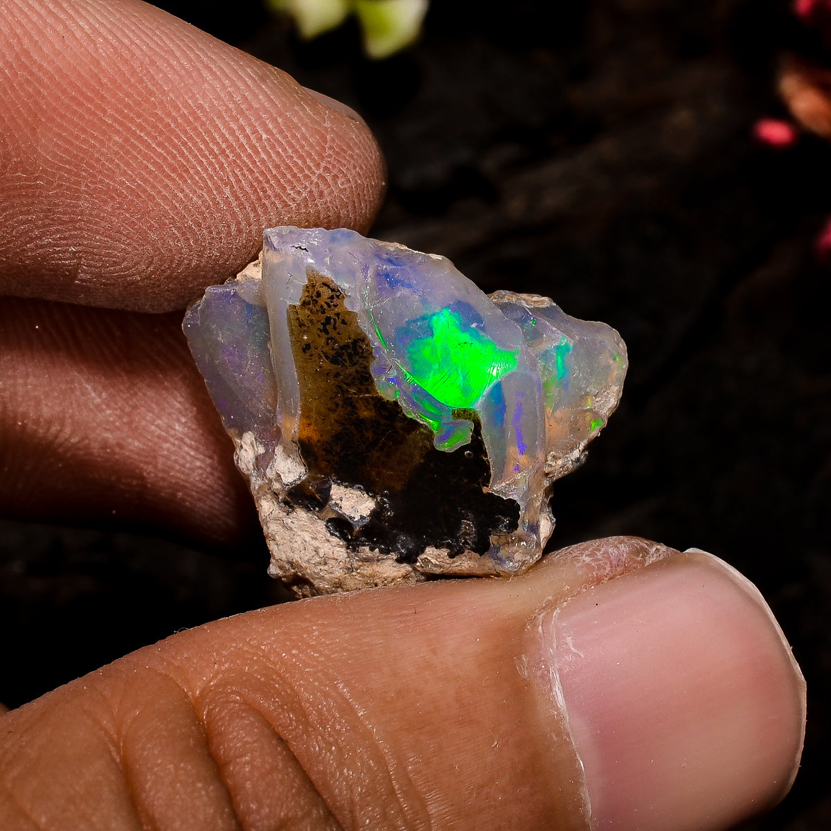 Splendid Top Grade Quality 100% Natural Welo Fire Ethiopian Opal Fancy Rough Loose Gemstone For Making Jewelry 18X17X13 MM 13.5 Cts. KR13-93 Sunkarton
