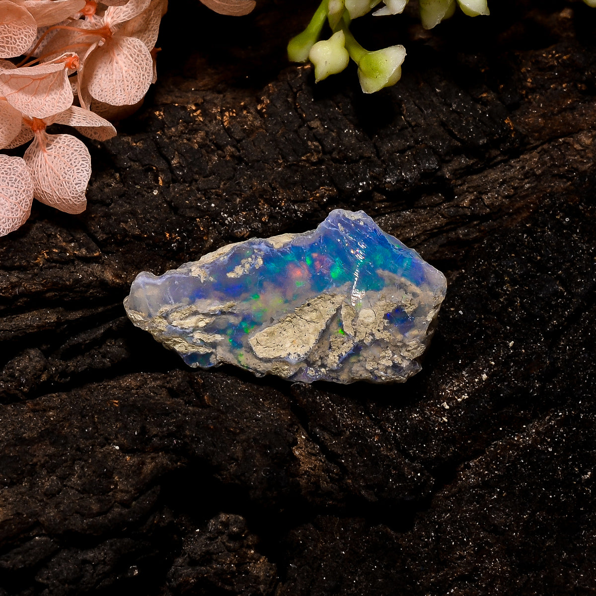 Superb Top Grade Quality 100% Natural Welo Fire Ethiopian Opal Fancy Rough Loose Gemstone For Making Jewelry 27X15X9 MM 12.5 Cts. KR13-94 Sunkarton