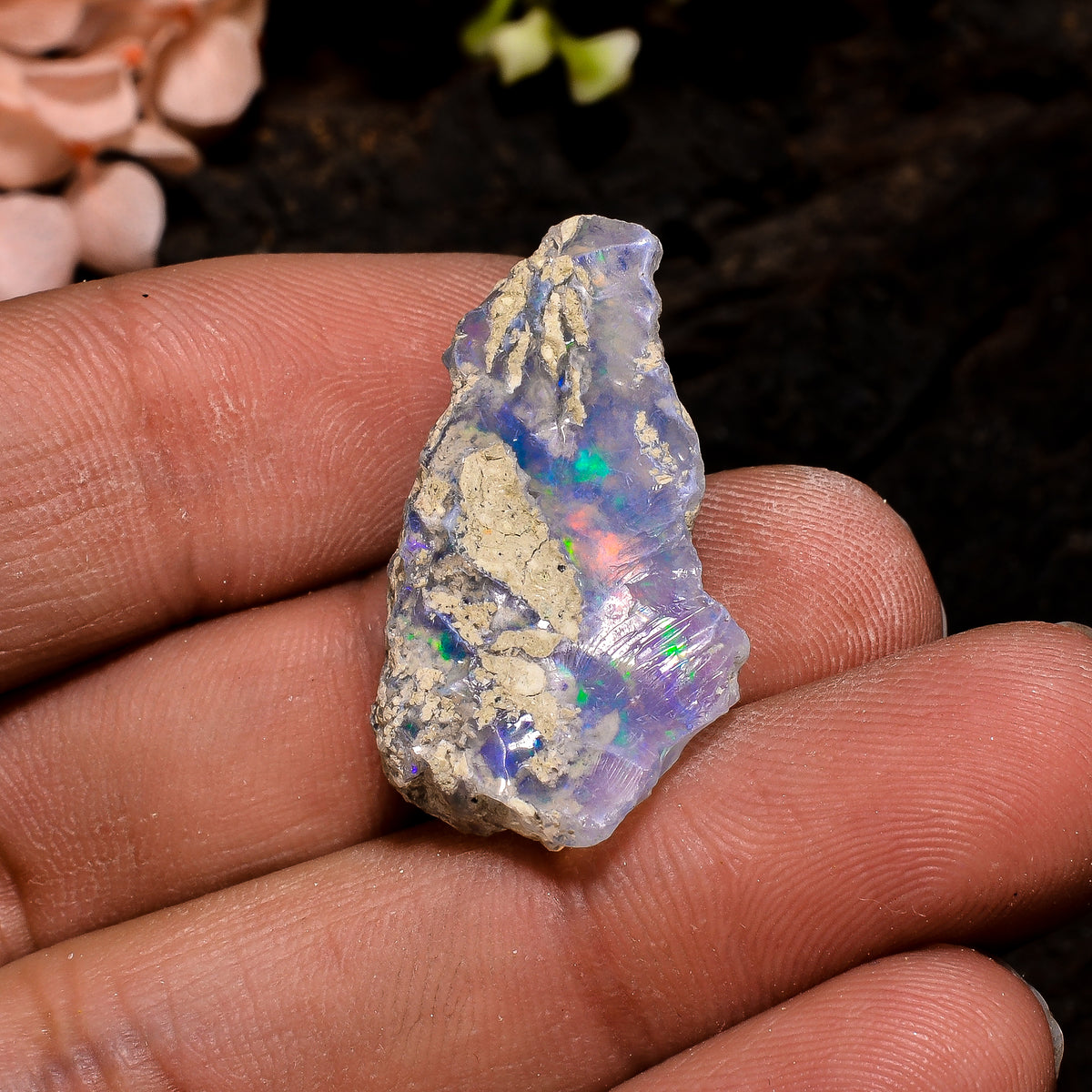 Superb Top Grade Quality 100% Natural Welo Fire Ethiopian Opal Fancy Rough Loose Gemstone For Making Jewelry 27X15X9 MM 12.5 Cts. KR13-94 Sunkarton