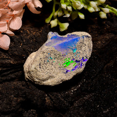 Stunning Top Grade Quality 100% Natural Welo Fire Ethiopian Opal Fancy Rough Loose Gemstone For Making Jewelry 35X20X15 MM 49.5 Cts. KR13-95 Sunkarton