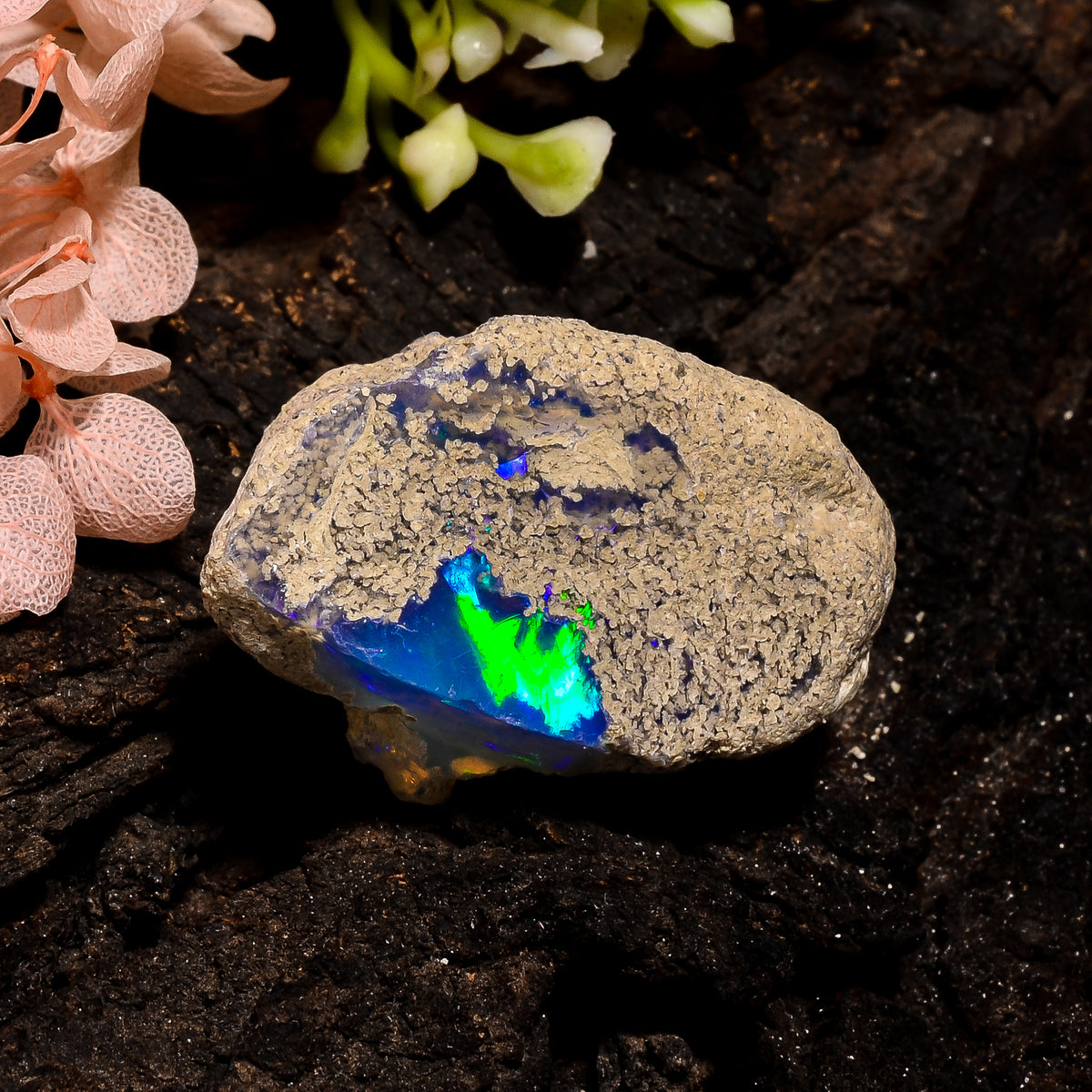 Stunning Top Grade Quality 100% Natural Welo Fire Ethiopian Opal Fancy Rough Loose Gemstone For Making Jewelry 35X20X15 MM 49.5 Cts. KR13-95 Sunkarton