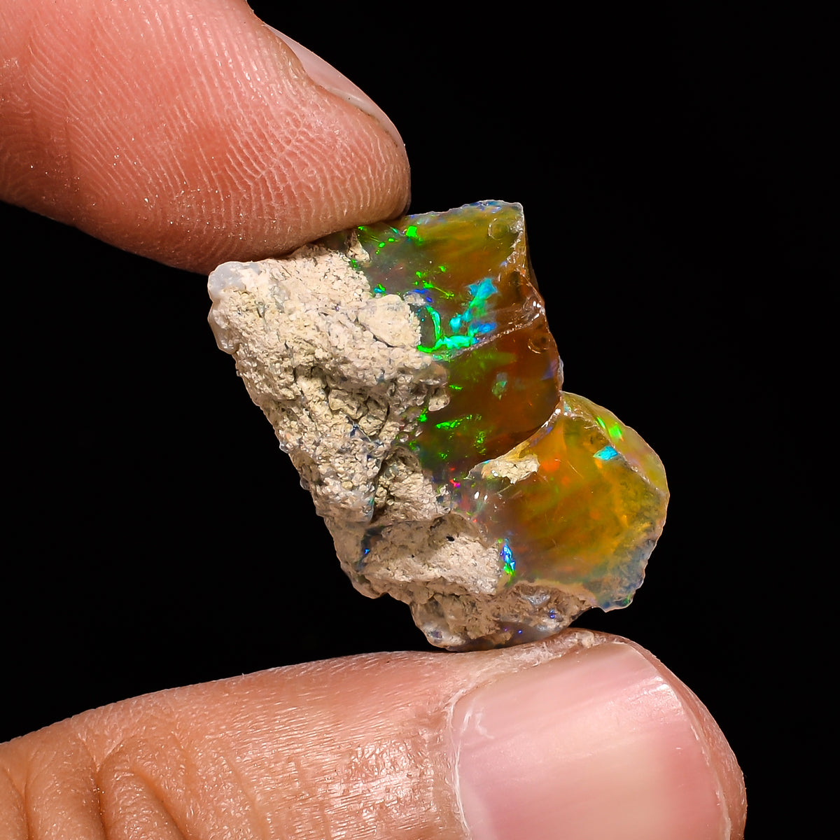 Gorgeous Top Grade Quality 100% Natural Welo Fire Ethiopian Opal Fancy Rough Loose Gemstone For Making Jewelry 23X14X10 MM 12.1 Cts. KR14-12 Sunkarton