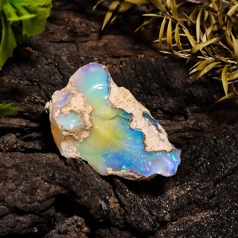 Marvellous Top Grade Quality 100% Natural Welo Fire Ethiopian Opal Fancy Rough Loose Gemstone For Making Jewelry 31X20X12 MM 24 Cts. KR14-15 Sunkarton