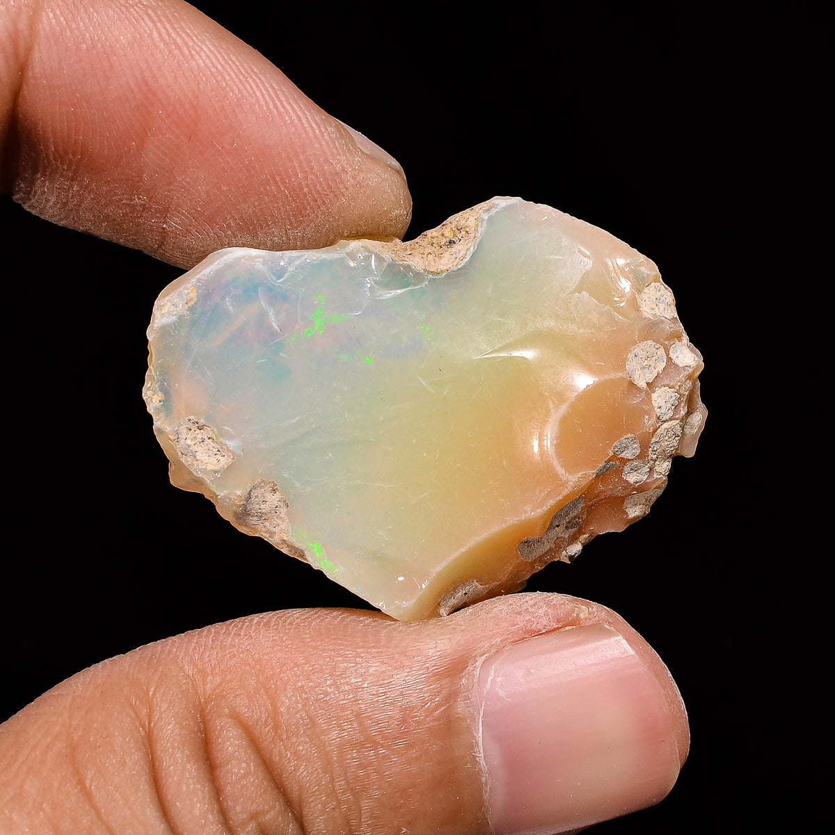 Attractive Top Grade Quality 100% Natural Welo Fire Ethiopian Opal Fancy Rough Loose Gemstone For Making Jewelry 34X23X14MM 35.15 Cts KR14-2 Sunkarton
