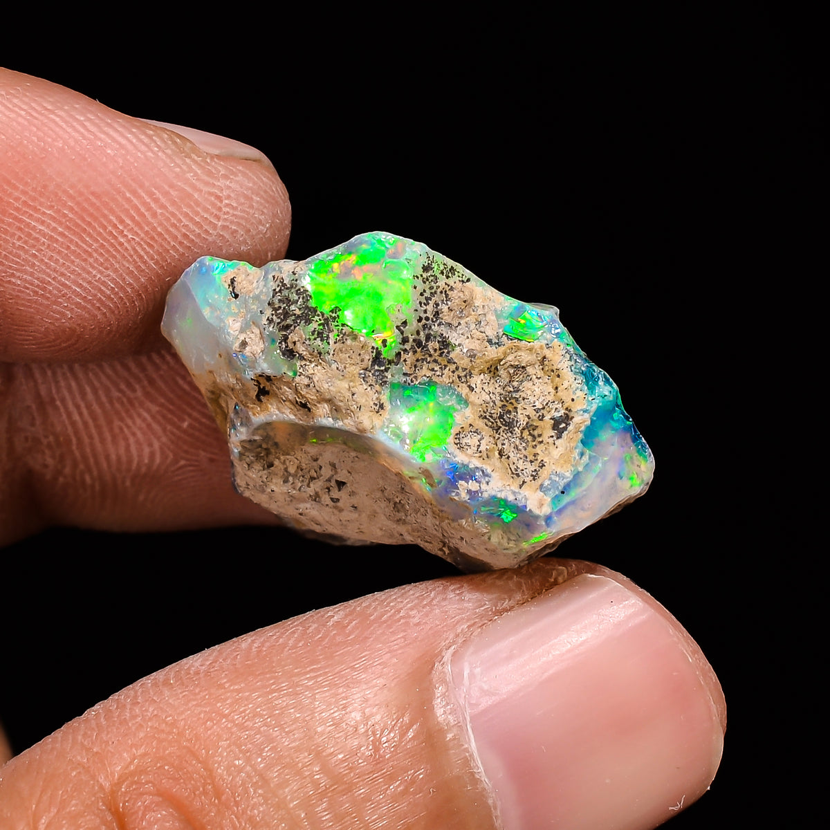 Unique Top Grade Quality 100% Natural Welo Fire Ethiopian Opal Fancy Rough Loose Gemstone For Making Jewelry 24X20X11 MM 16.55 Cts. KR14-24 Sunkarton