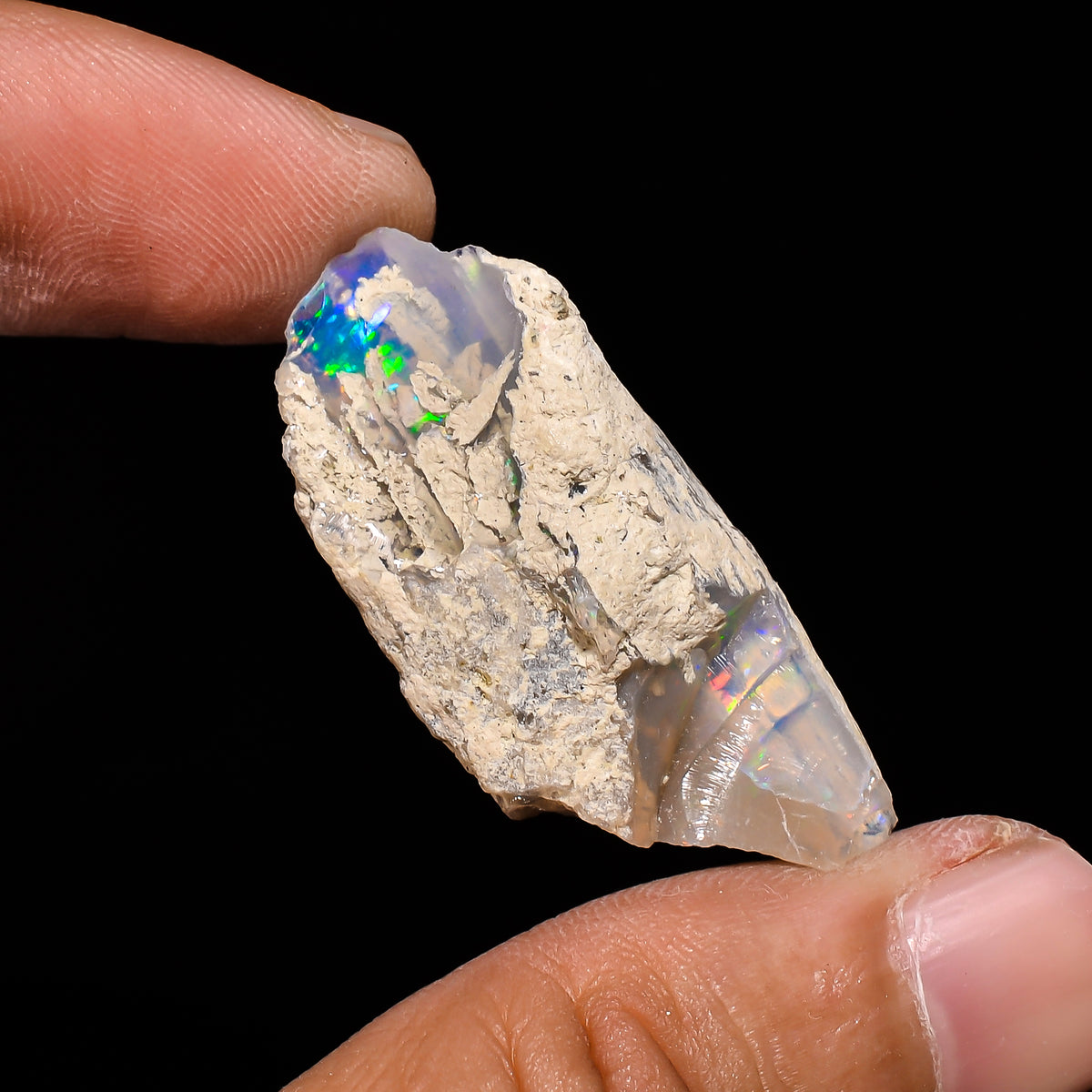 Dazzling Top Grade Quality 100% Natural Welo Fire Ethiopian Opal Fancy Rough Loose Gemstone For Making Jewelry 37X16X12 MM 22.8 Cts. KR14-31 Sunkarton