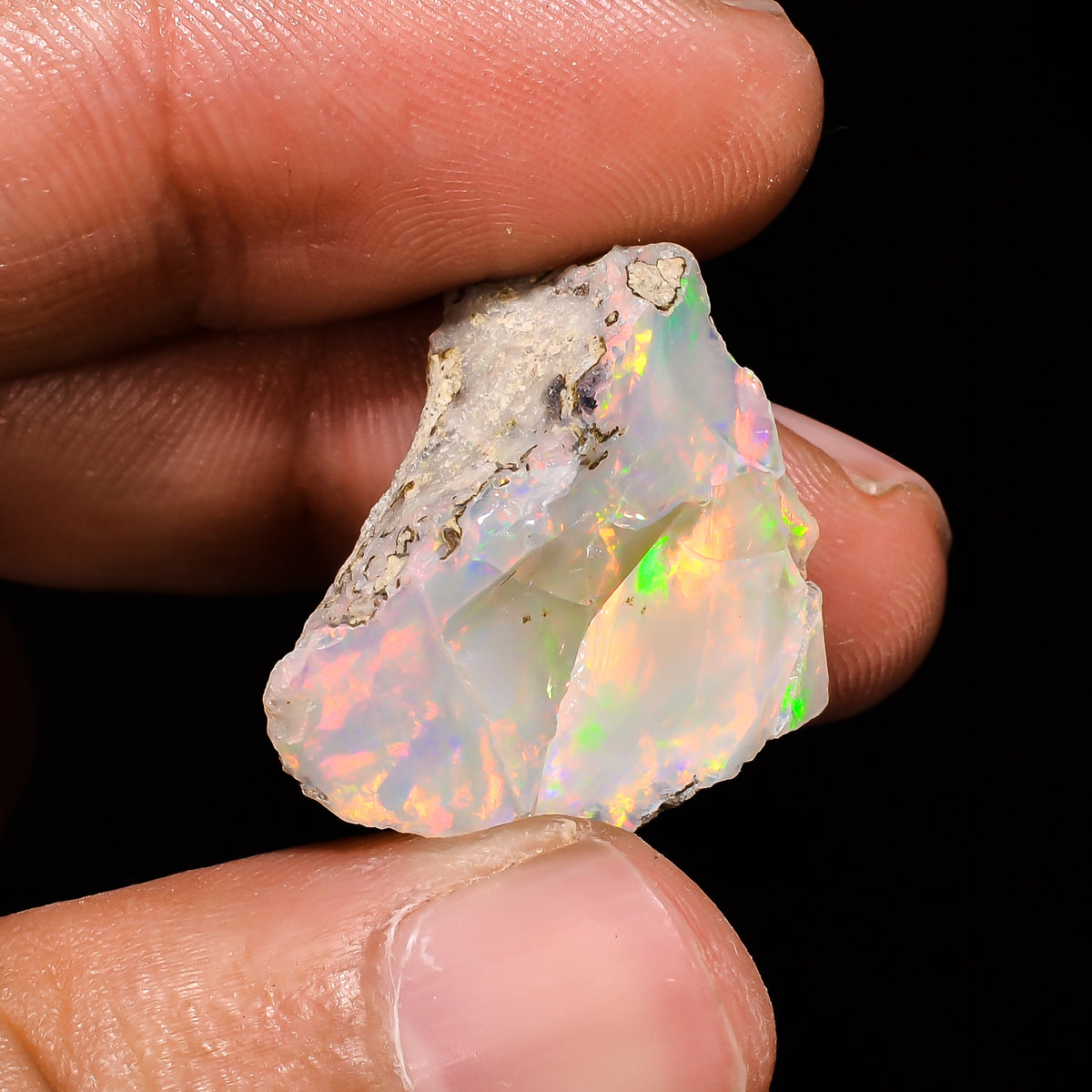 Fabulous Top Grade Quality 100% Natural Welo Fire Ethiopian Opal Fancy Rough Loose Gemstone For Making Jewelry 22X21X11 MM 18.45 Cts KR14-35 Sunkarton