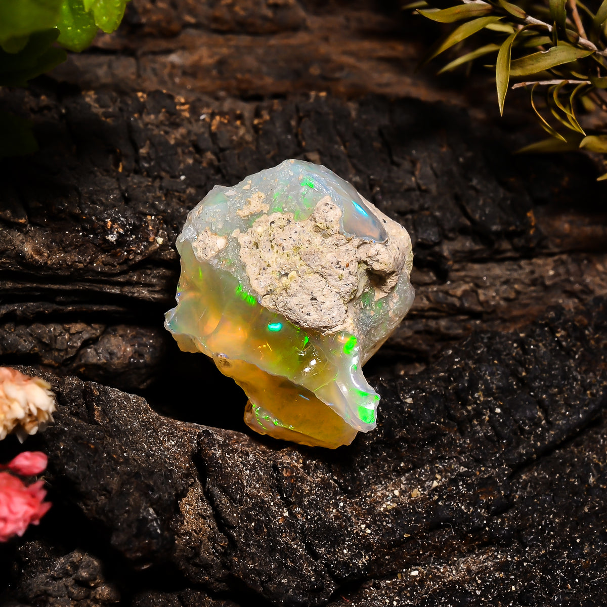 Fantastic Top Grade Quality 100% Natural Welo Fire Ethiopian Opal Fancy Rough Loose Gemstone For Making Jewelry 21X19X13MM 17.45 Cts KR14-36 Sunkarton