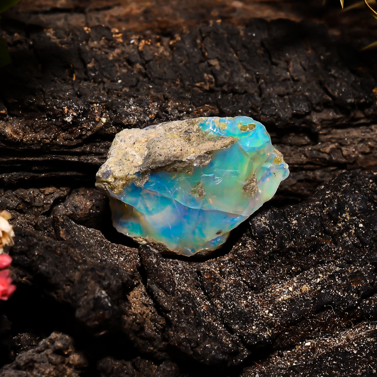 Gorgeous Top Grade Quality 100% Natural Welo Fire Ethiopian Opal Fancy Rough Loose Gemstone For Making Jewelry 18x14x10 MM 10.2 Cts. KR14-37 Sunkarton