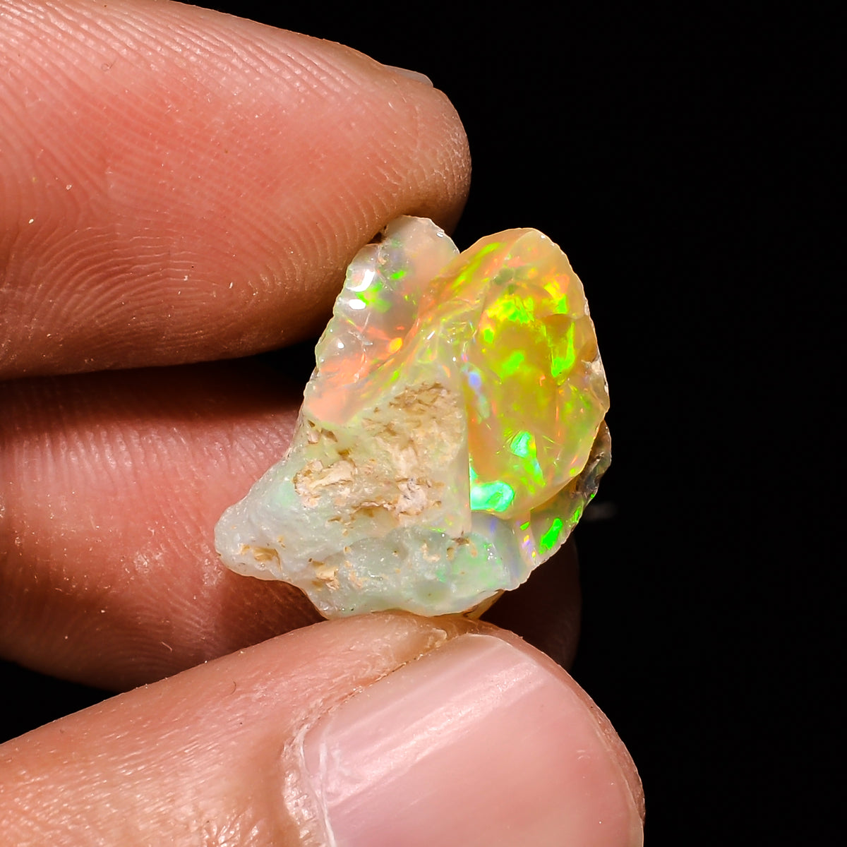 Immaculate Top Grade Quality 100% Natural Welo Fire Ethiopian Opal Fancy Rough Loose Gemstone For Making Jewelry 18X13X12 MM 9.6 Cts KR14-38 Sunkarton