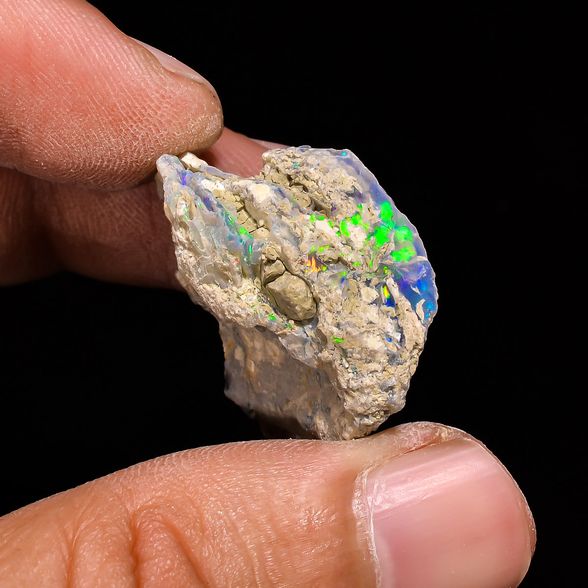 Beautiful Top Grade Quality 100% Natural Welo Fire Ethiopian Opal Fancy Rough Loose Gemstone For Making Jewelry 25X23X16 MM 25 Cts. KR14-4 Sunkarton