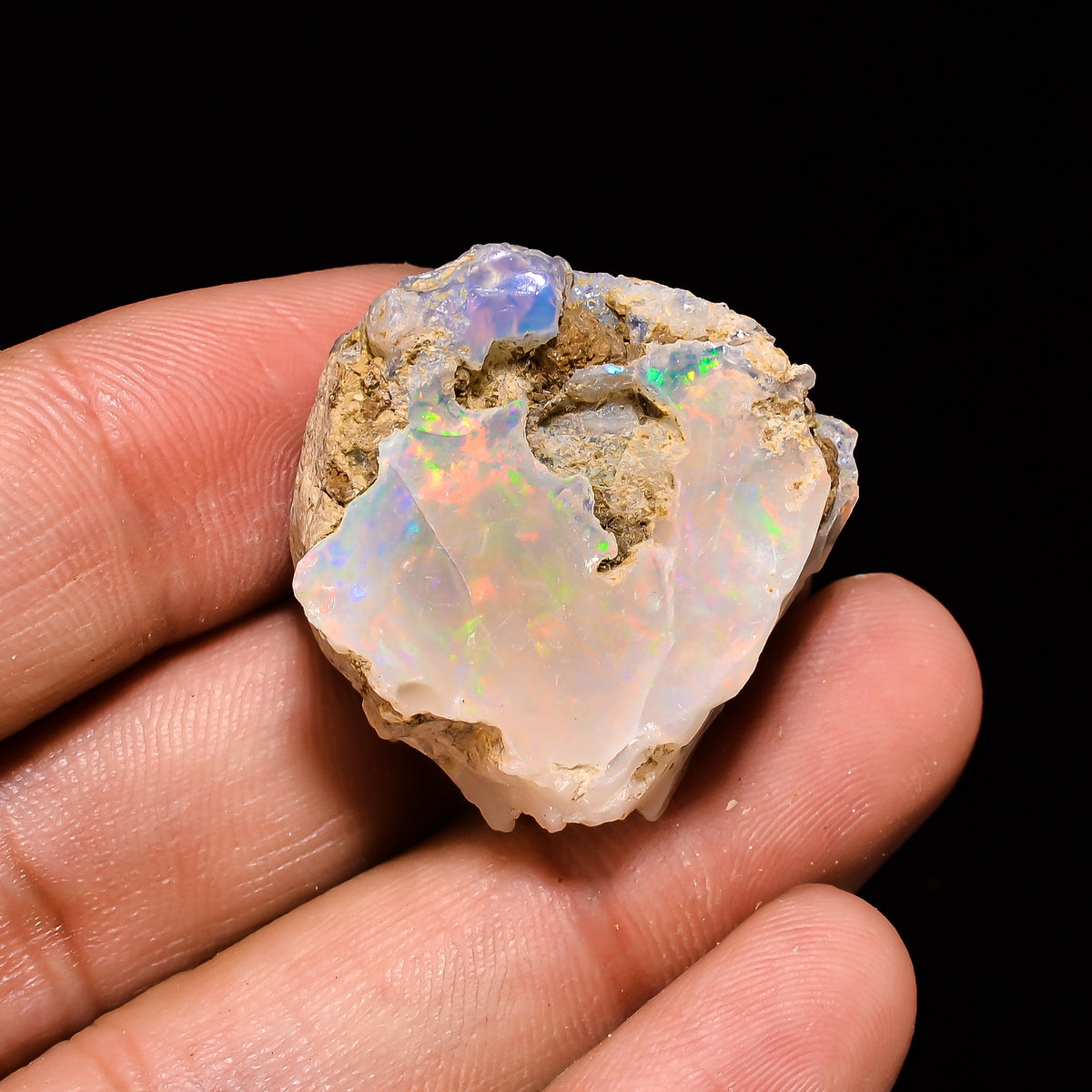 Mind Blowing Top Grade Quality 100% Natural Welo Fire Ethiopian Opal Rough Loose Gemstone For Making Jewelry 27X26X15 MM 44.4 Cts. KR14-41 Sunkarton
