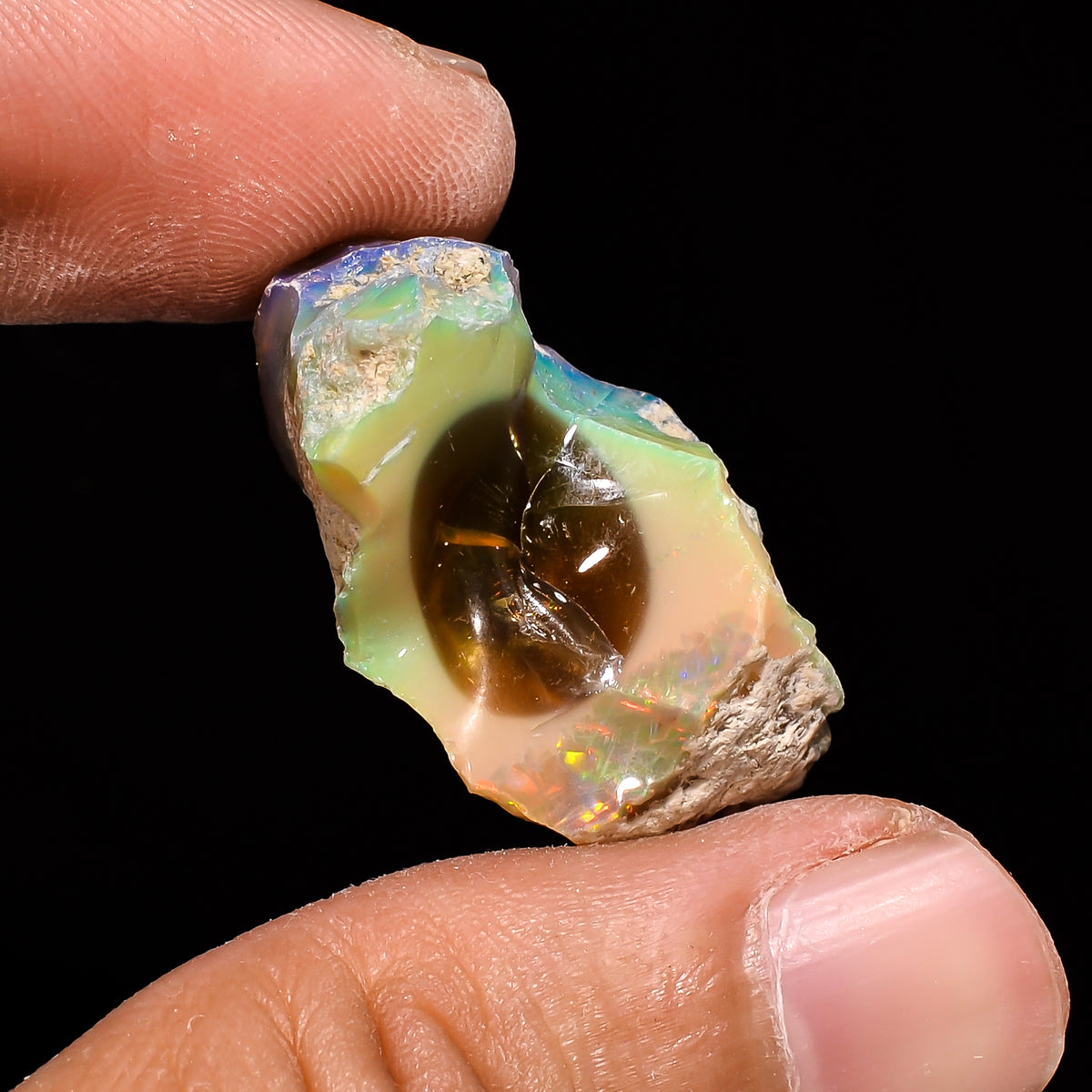 Tempting Top Grade Quality 100% Natural Welo Fire Ethiopian Opal Fancy Rough Loose Gemstone For Making Jewelry 28X17X15 MM 26.8 Cts. KR14-47 Sunkarton