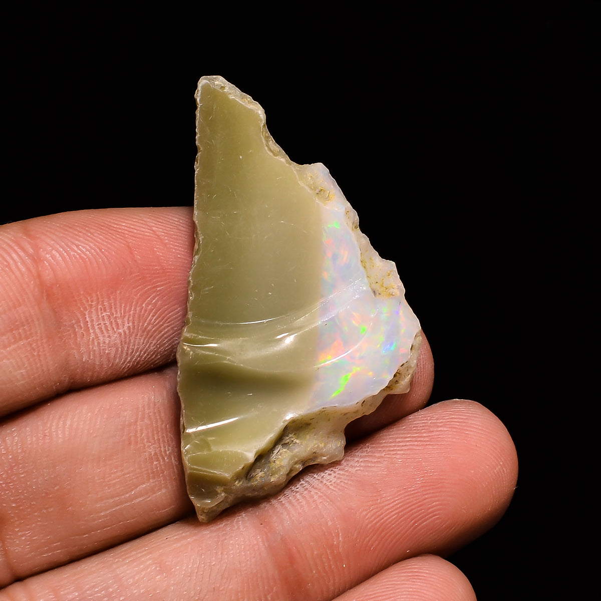 Unique Top Grade Quality 100% Natural Welo Fire Ethiopian Opal Fancy Rough Loose Gemstone For Making Jewelry 40X22X5 MM 19.15 Cts. KR14-49 Sunkarton