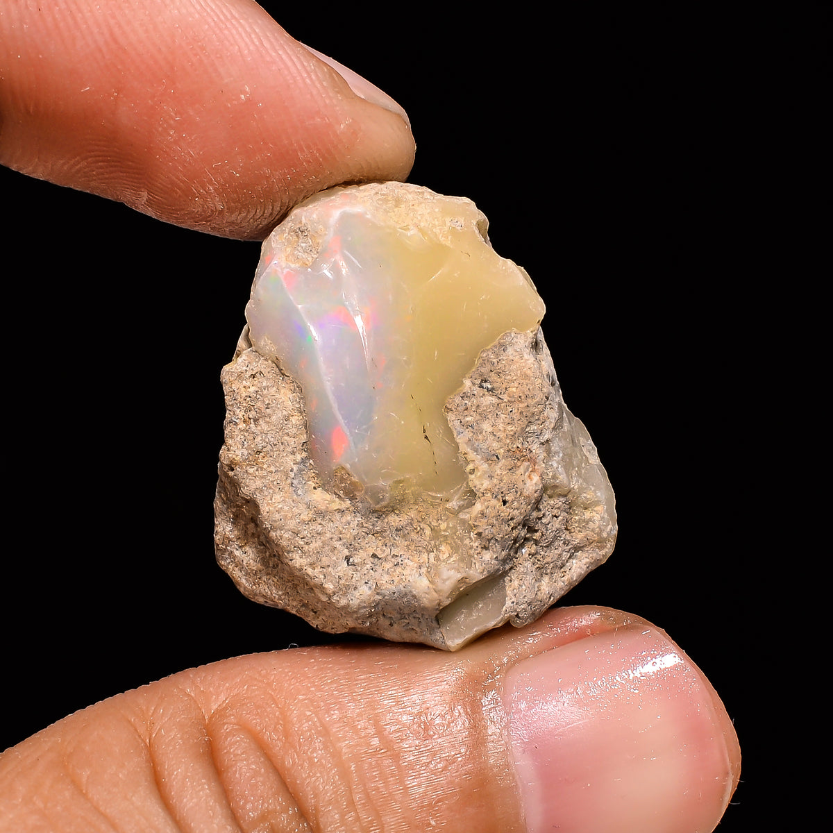 Mind Blowing Top Grade Quality 100% Natural Welo Fire Ethiopian Opal Rough Loose Gemstone For Making Jewelry 26X22X11 MM 24.35 Cts. KR14-66 Sunkarton