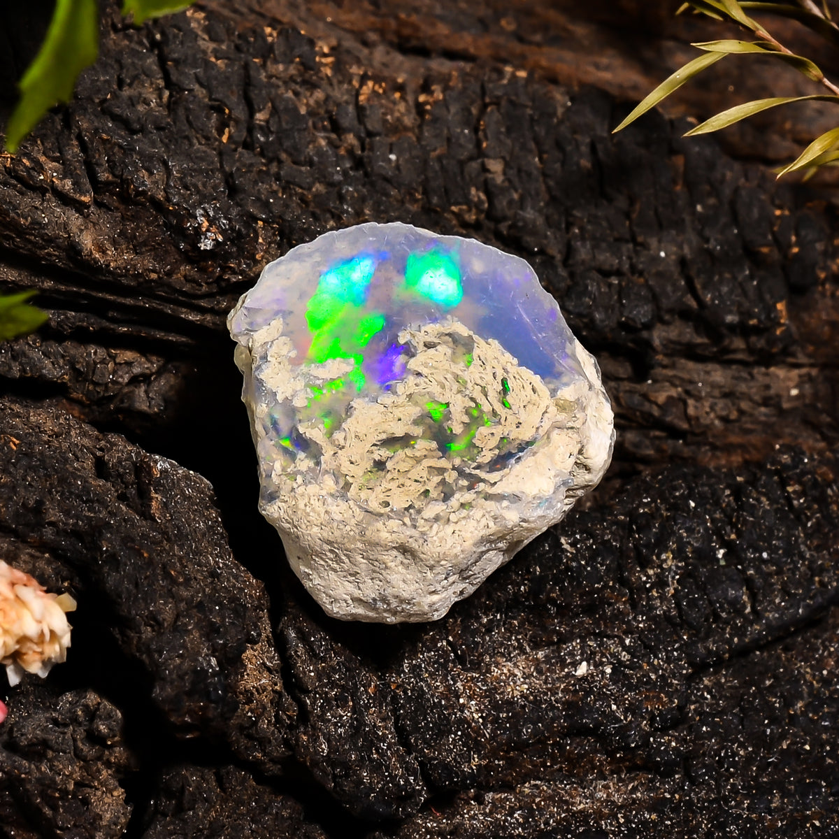 Outstanding Top Grade Quality 100% Natural Welo Fire Ethiopian Opal Rough Loose Gemstone For Making Jewelry 21X19X11 MM 17.05 Cts. KR14-67 Sunkarton