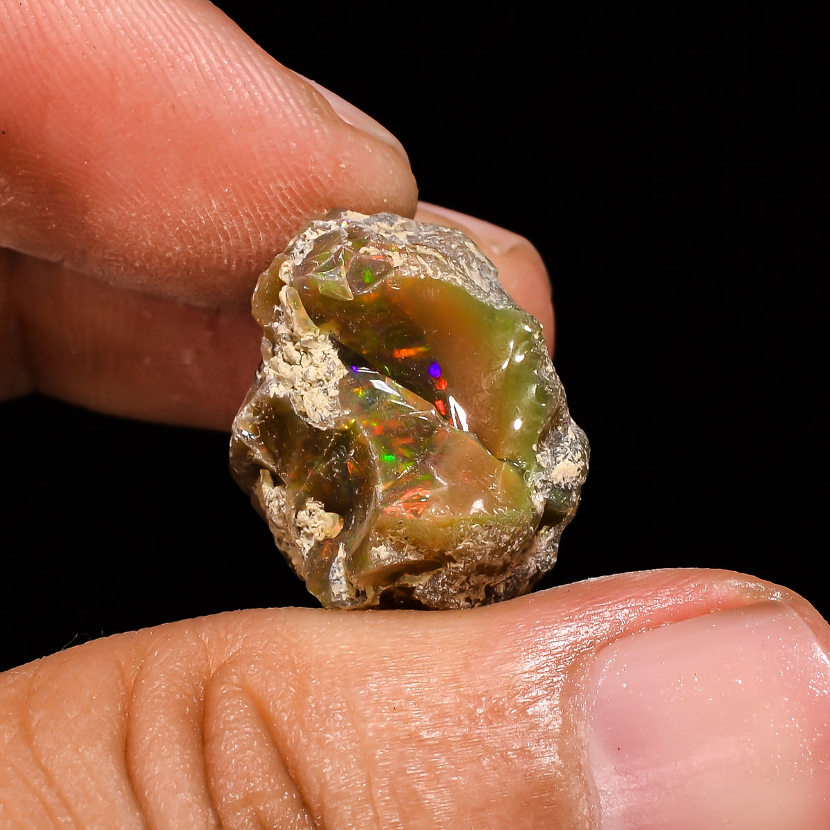 Splendid Top Grade Quality 100% Natural Welo Fire Ethiopian Opal Fancy Rough Loose Gemstone For Making Jewelry 20X19X14 MM 20.55 Cts KR14-68 Sunkarton