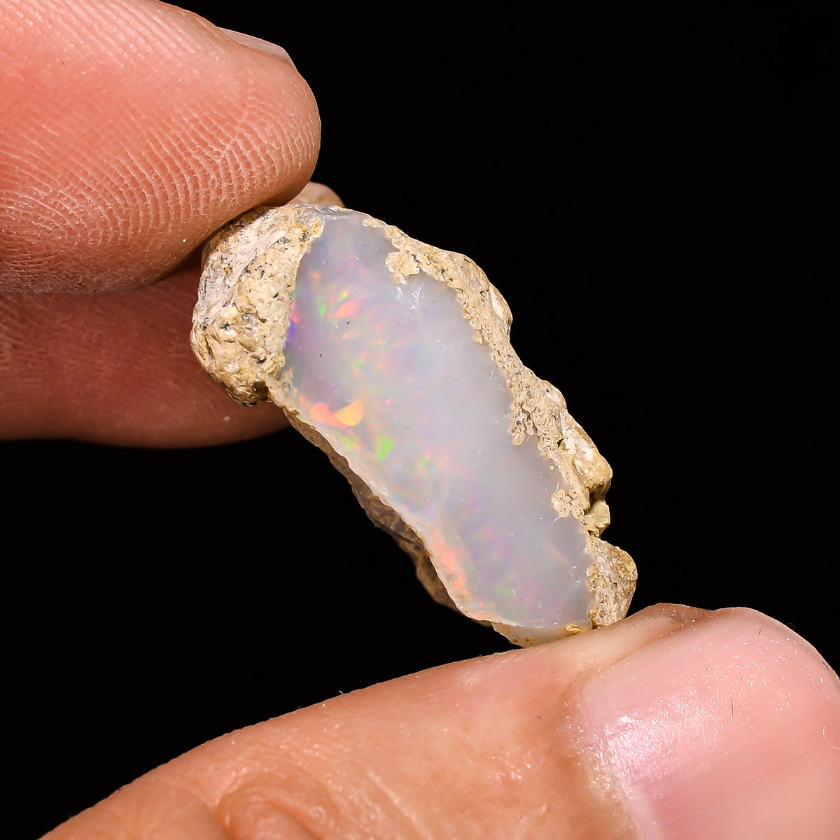 Stunning Top Grade Quality 100% Natural Welo Fire Ethiopian Opal Fancy Rough Loose Gemstone For Making Jewelry 22X18X9 MM 17.3 Cts. KR14-70 Sunkarton