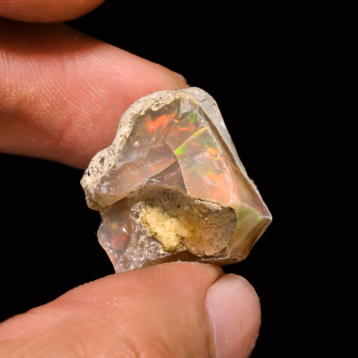 Unique Top Grade Quality 100% Natural Welo Fire Ethiopian Opal Fancy Rough Loose Gemstone For Making Jewelry 18X16X14 MM 16.9 Cts. KR14-74 Sunkarton