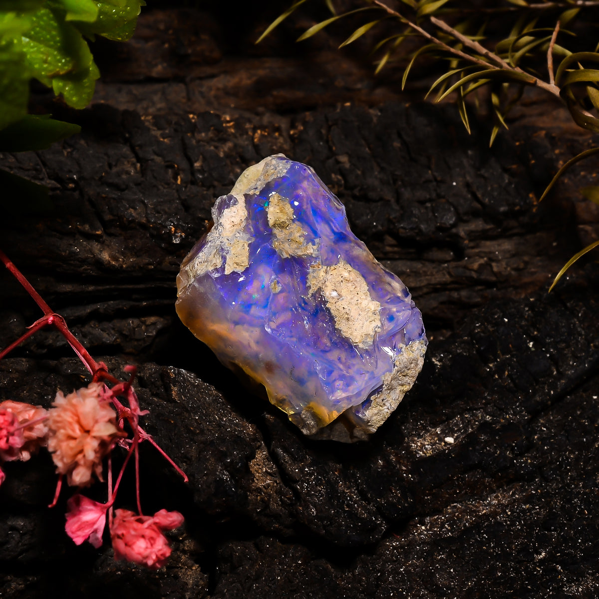 Stunning Top Grade Quality 100% Natural Welo Fire Ethiopian Opal Fancy Rough Loose Gemstone For Making Jewelry 26X17X12 MM 21.35 Cts KR14-95 Sunkarton