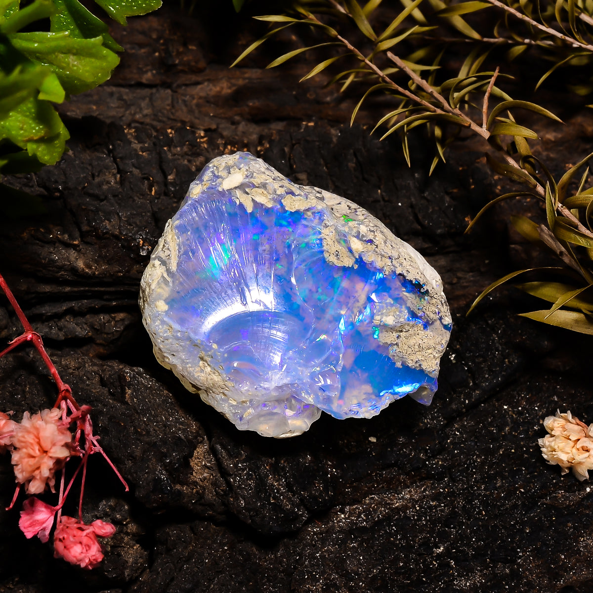 Supreme Top Grade Quality 100% Natural Welo Fire Ethiopian Opal Fancy Rough Loose Gemstone For Making Jewelry 31x25x15 MM 42.15 Cts. KR14-96 Sunkarton