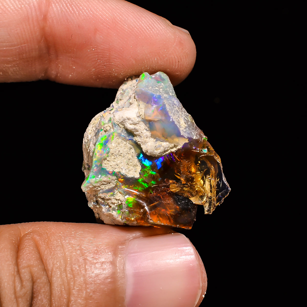 Tempting Top Grade Quality 100% Natural Welo Fire Ethiopian Opal Fancy Rough Loose Gemstone For Making Jewelry 26X24X18 MM 34 Cts. KR14-97 Sunkarton